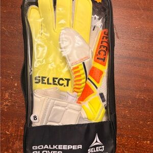 SELECT Yellow and White Goalkeeper Gloves size 8